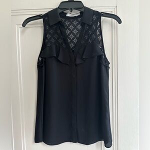 Candie's Black Sleeveless Ruffled Blouse - Size XS